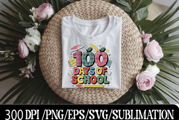100 Days of School T-shirt, PNG: Celebrating a Major Educational Milestone