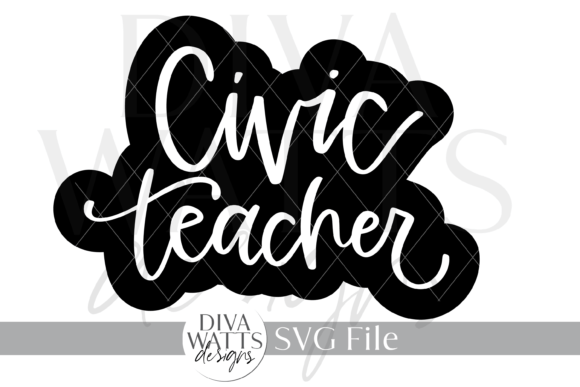 Civic Teacher Word Art Design SVG