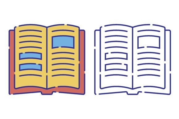 Evaluating the Thin Line Stroked Color Icon: Open Book