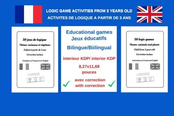 Logic Games for 3-Year-Olds: English & French
