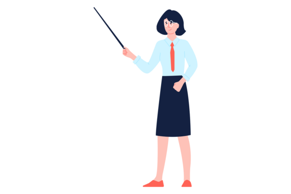 School Teacher Color Character. Educatio
