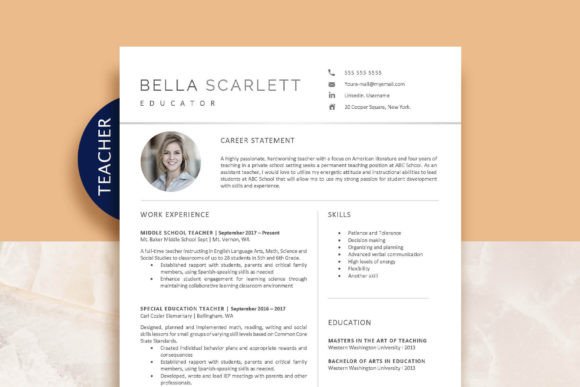 Teacher Resume Template with Photo: A Professional Edge for Educators