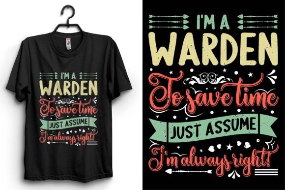Warden Typography T-shirt Design